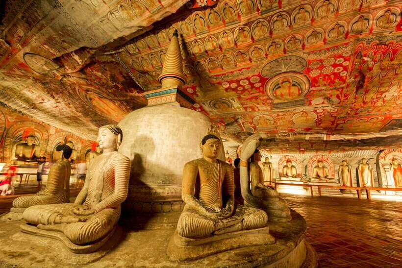 Kandy: Sigiriya Fortress & Cave Temple Full Day Private Tour - Dambulla Cave Temple: statues, murals, and a slower kind of awe